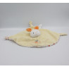 Doudou plat lapin blanc écru orange abeille GIPSY