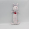 Doudou baton pouet lapin mauve coeur DPAM