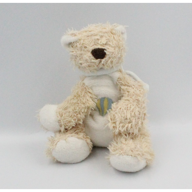 Doudou ours beige blanc montgolfière BENGY