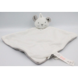 Doudou plat souris blanche grise premier Major SERGENT MAJOR