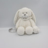 Doudou lapin blanc gris pois hochet balle POMMETTE