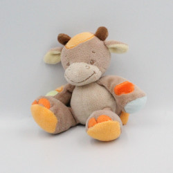 Doudou girafe vache marron bleu vert orange NATTOU