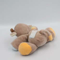 Doudou girafe vache marron bleu vert orange NATTOU