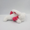 Doudou et compagnie lapin blanc rose tout doux Pompon Fraise