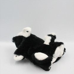 Doudou plat marionnette putois moufette noir blanc abeille HISTOIRE D'OURS