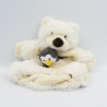Doudou plat marionnette ours blanc beige pingouin HISTOIRE D'OURS