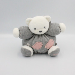 Doudou Ours gris rose oiseaux corail KALOO