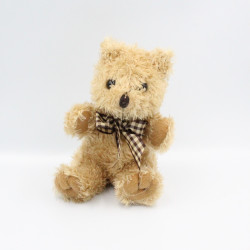 Doudou peluche ours beige noeud carreaux INSPIRION GMBH