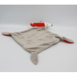 Doudou plat hérisson rouge gris bleu Little dreams PREMAMAN