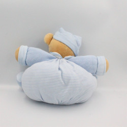Doudou patapouf ours bleu rayé laine enfants KALOO 30 cm