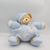 Doudou patapouf ours bleu rayé laine enfants KALOO