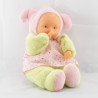 Doudou poupée bébé Baby pouce vert pois rose COROLLE