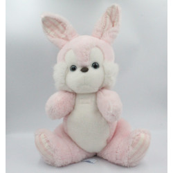 Grand Doudou peluche lapin rose blanc rayé TARTINE ET CHOCOLAT