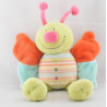 Doudou papillon vert ailes bleu orange NOUKIE'S