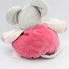 Doudou boule souris grise rose coeurs OBAIBI
