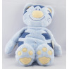Doudou plat marionnette Pattou chat bleu avec poisson NATTOU