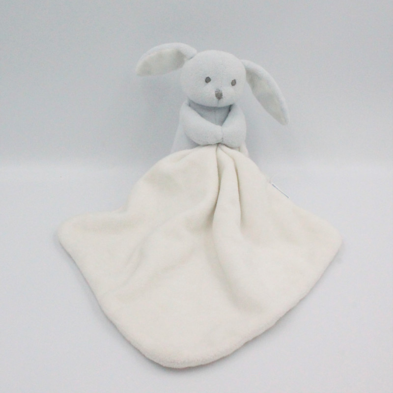 Doudou chien bleu mouchoir blanc JACADI