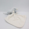 Doudou lapin bleu mouchoir blanc JACADI