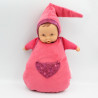 Doudou bébé poupée gigoteuse rose fleurs COROLLE 2016