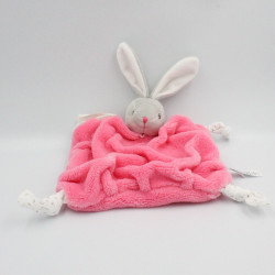 Doudou plat lapin plume rose framboise Lapinou KALOO