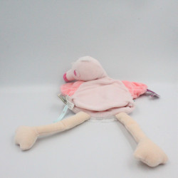 Doudou plat marionnette flamant rose Nopnop KALOO
