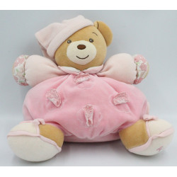 Doudou ours patapouf lilirose rose avec fleurs Kaloo