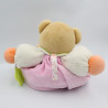 Doudou ours patapouf rose blanc vert fleurs escargot Kaloo