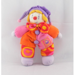 Doudou plat Gino le clown rose MOULIN ROTY