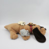 Peluche chien beige marron Pitou avec bébés VULLI Vintage
