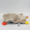 Doudou plat singe beige bleu vert rouge pois NICOTOY SIMBA TOYS