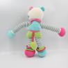 Doudou eveil hochet zèbre blanc bleu rose vert BEBE CONFORT