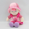 Doudou poupée rose mauve rayé pois étoile GMBH