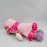 Doudou poupée rose mauve rayé pois étoile GMBH