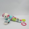 Doudou eveil hochet zèbre blanc bleu rose vert rayé BEBE CONFORT