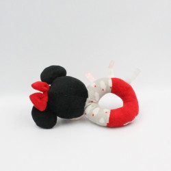 Doudou hochet Minnie rouge gris DISNEY