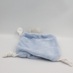 Doudou plat ours plume bleu noeuds KALOO