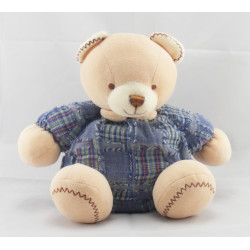 Doudou ours boule patchwork bleu jean NICOTOY