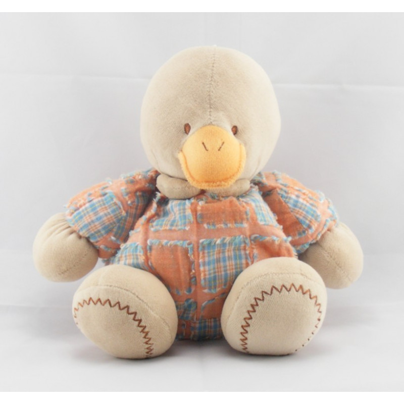 Doudou ours boule bleu jean rapiécé NICOTOY