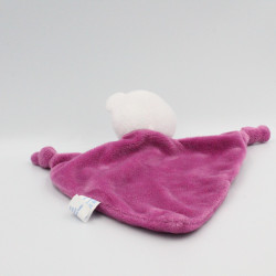 Doudou plat ours blanc rose GALLIA