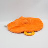 Doudou plat poule orange rouge jaune NATURE ET DECOUVERTE