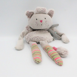 Doudou semi plat chat gris les Pachats MOULIN ROTY
