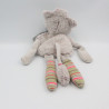 Doudou semi plat chat gris les Pachats MOULIN ROTY