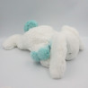 Doudou et compagnie lapin blanc bleu Pompon 35 cm