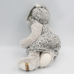 Peluche ours gris robe chapeau LOUISE MANSEN
