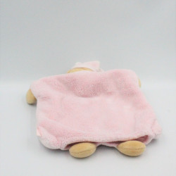 Doudou marionnette ours mauve rose fleurs Lilirose KALOO