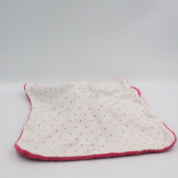 Doudou plat souris rose blanc étoiles OBAIBI