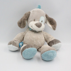 Doudou chien gris bleu train Gaston et Cyril NATTOU 30 cm