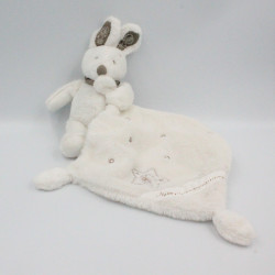 Doudou plat lapin blanc foulard gris mouchoir SIMBA TOYS NICOTOY