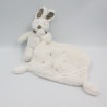 Doudou plat lapin blanc foulard gris mouchoir SIMBA TOYS NICOTOY