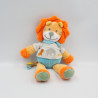 Doudou lion orange bleu gris TEX